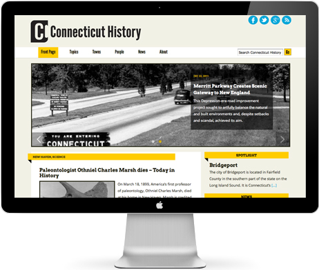 IMAGE: Home page, Connecticut History website