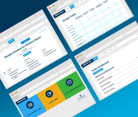 IMAGE:screens of schedule and task management web app